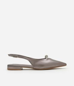 Sapatilha Slingback com Nó de Strass