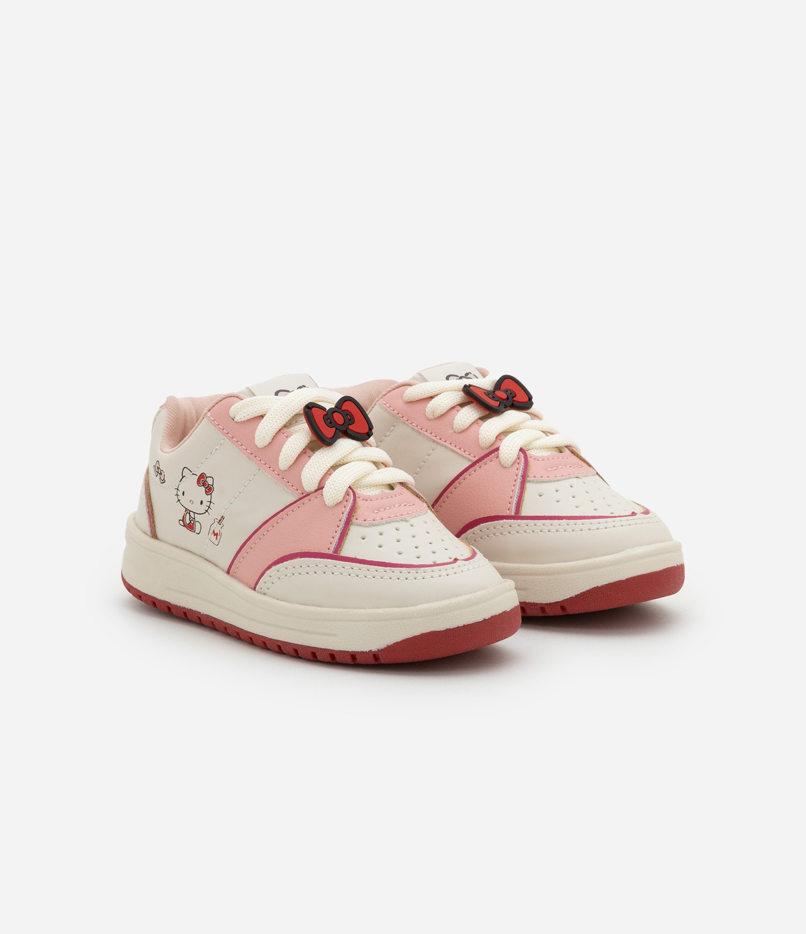Tênis Infantil em PU com Estampa Hello Kitty - Tam 20 ao 27 Rosa/Branco 1