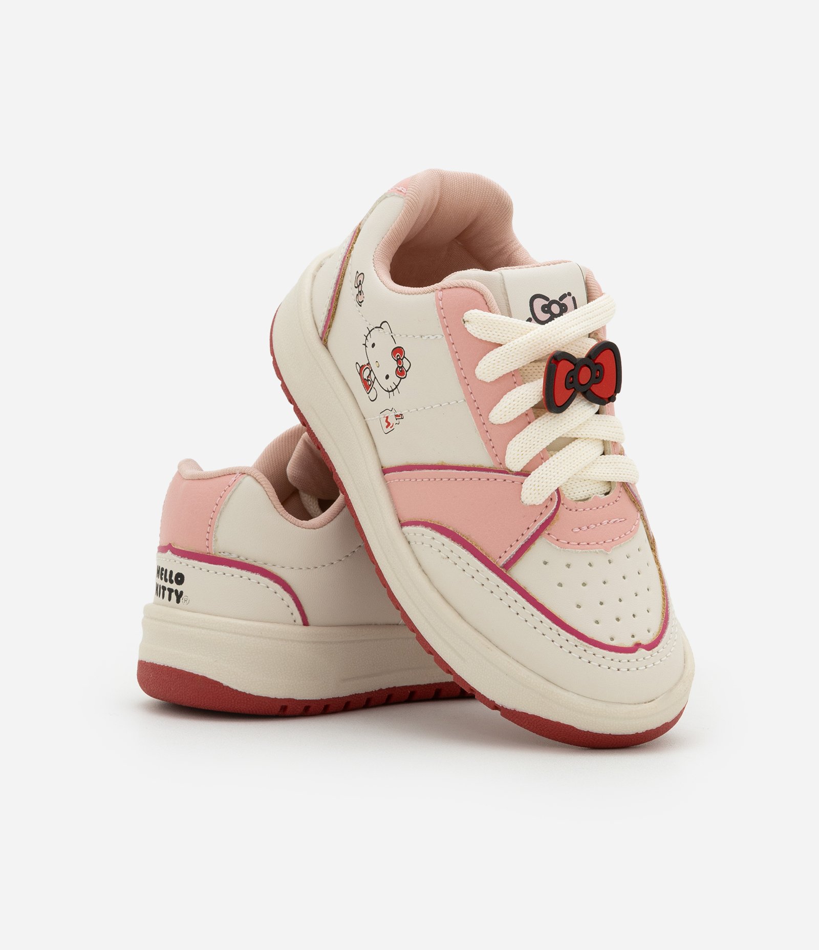 Tênis Infantil em PU com Estampa Hello Kitty - Tam 20 ao 27 Rosa/Branco 7