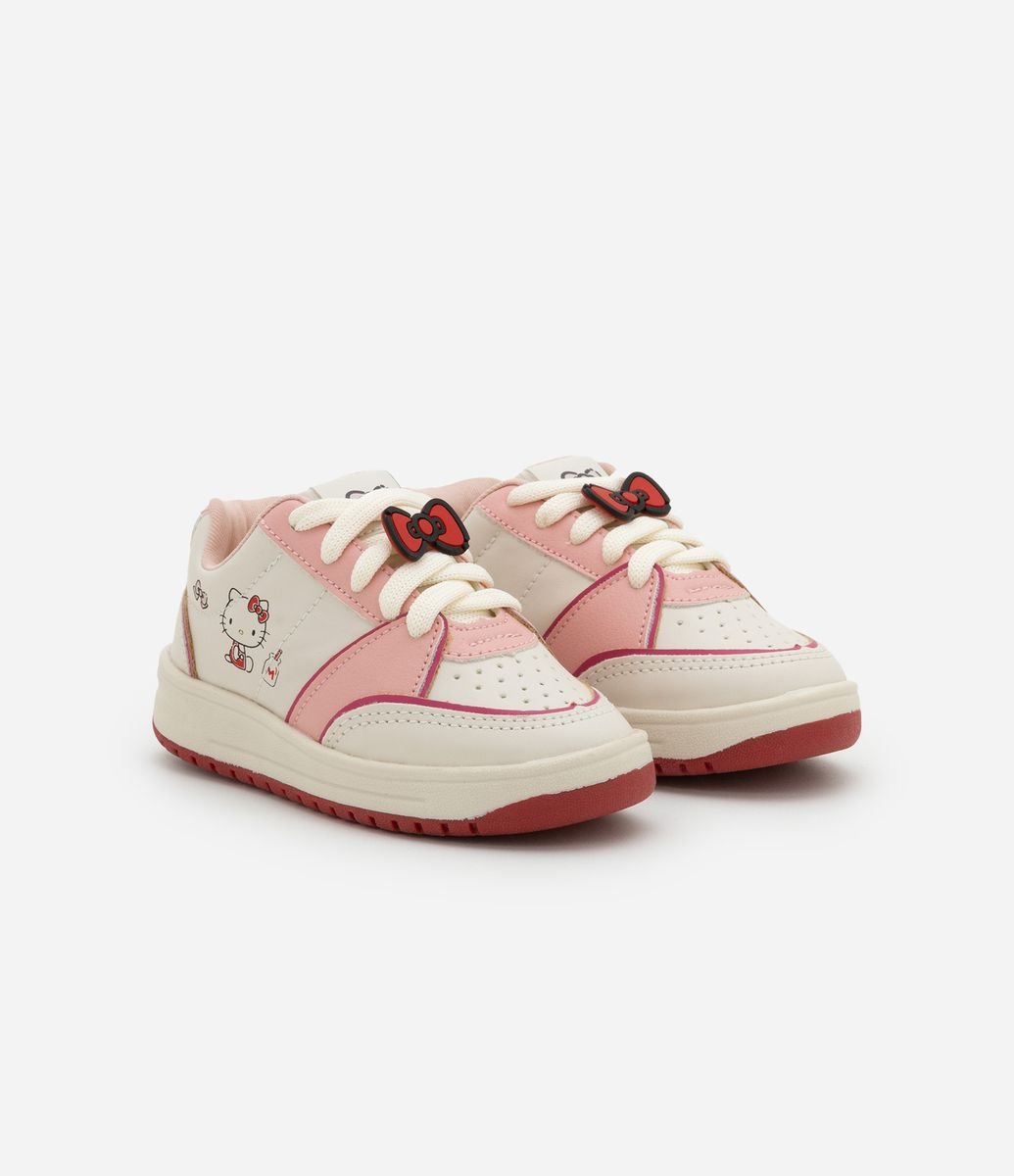 Tênis Infantil em PU com Estampa Hello Kitty Tam 20 ao 27 Rosa