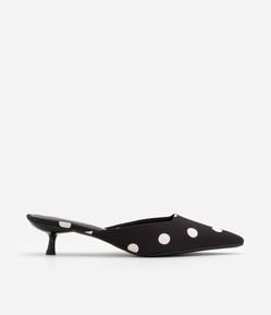 Sapato Mule com Estampa Poá