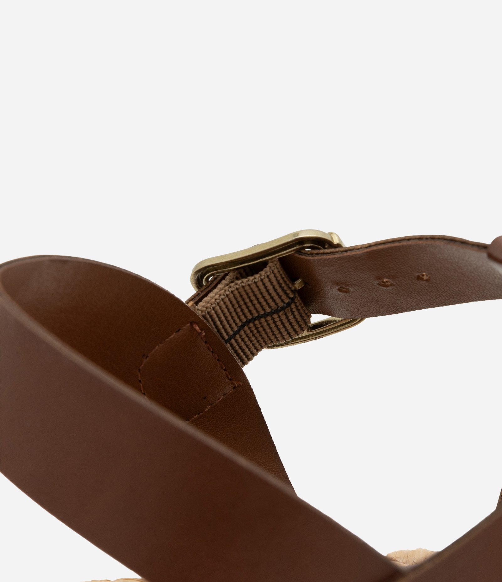 Sandália Flatform Fisherman com Salto Efeito Trança Marrom 5