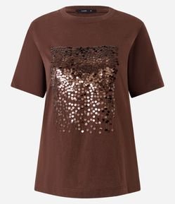 Blusa em Algodão com Bloco de Paetês