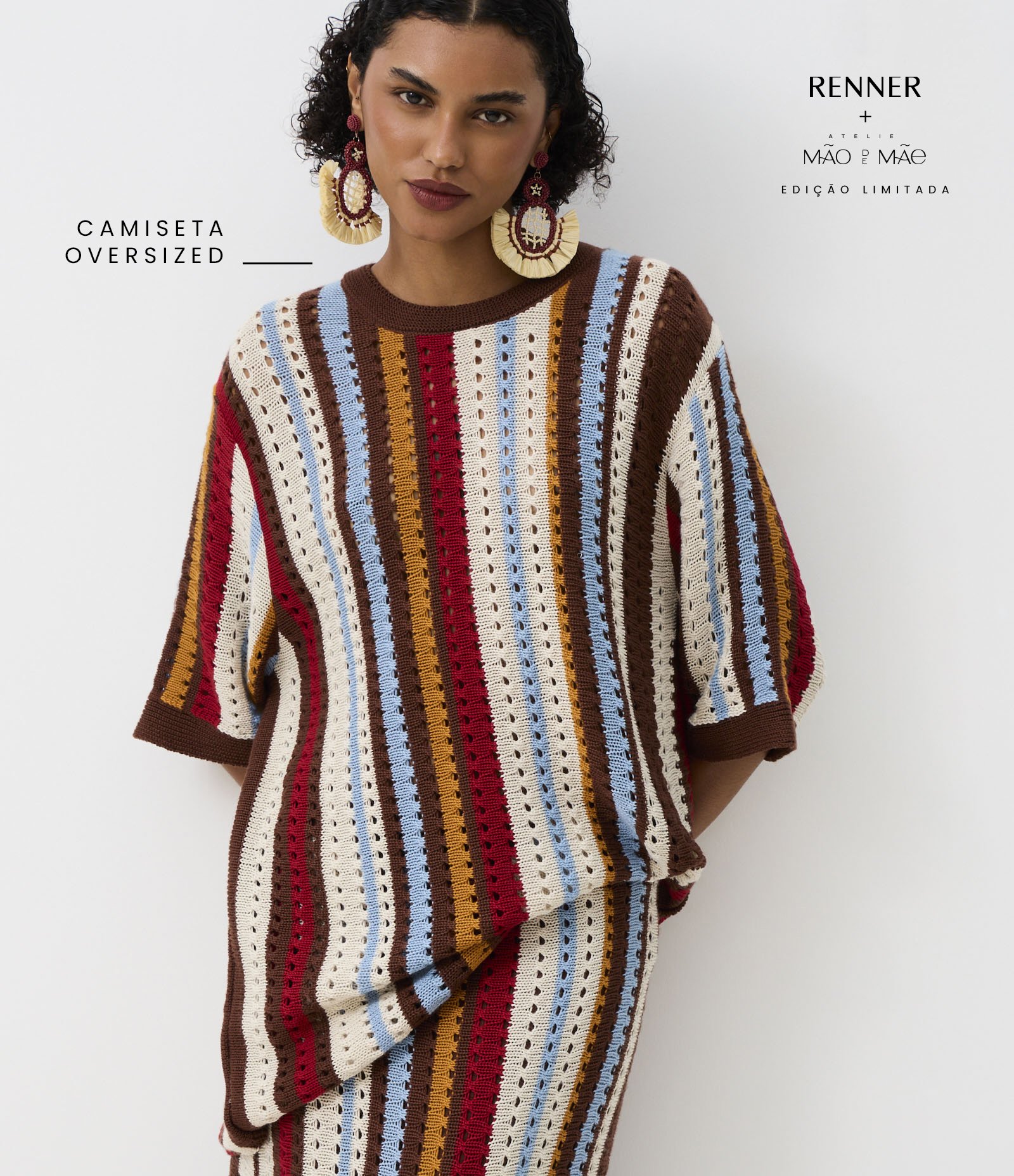 Blusa em Tricô com Listras Variadas Multicores 1