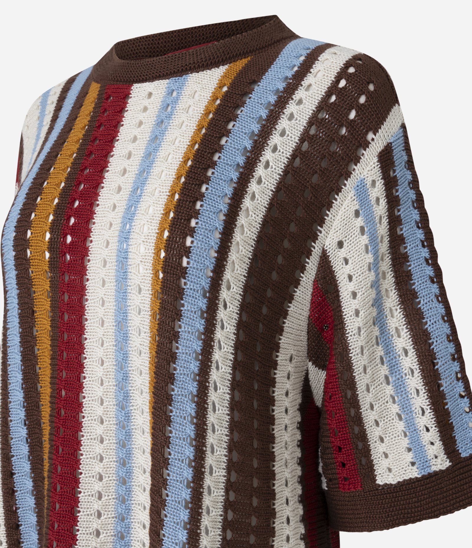 Blusa em Tricô com Listras Variadas Multicores 10