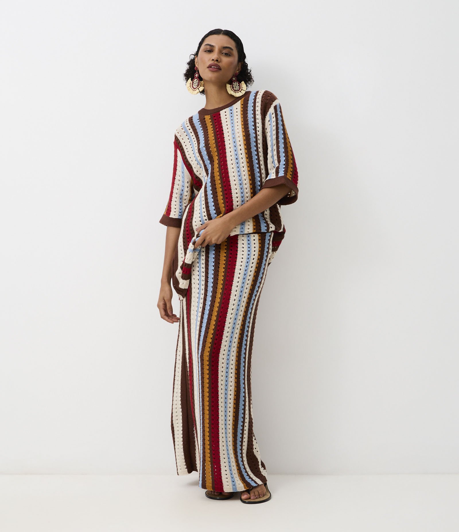 Blusa em Tricô com Listras Variadas Multicores 3