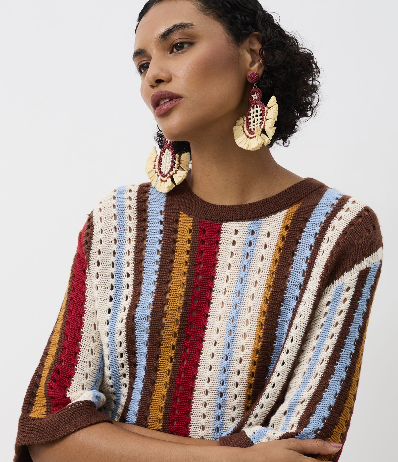 Blusa em Tricô com Listras Variadas Multicores 5