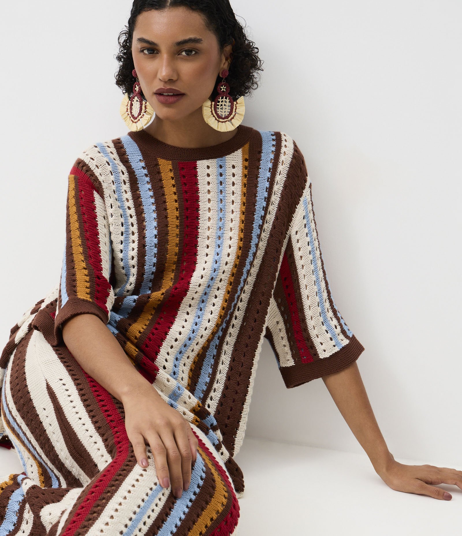 Blusa em Tricô com Listras Variadas Multicores 6