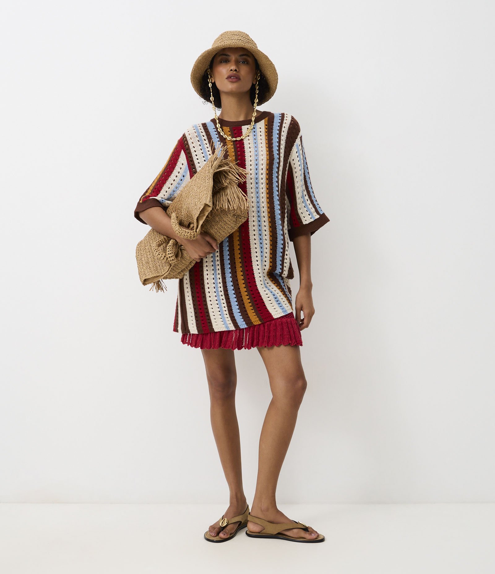 Blusa em Tricô com Listras Variadas Multicores 7