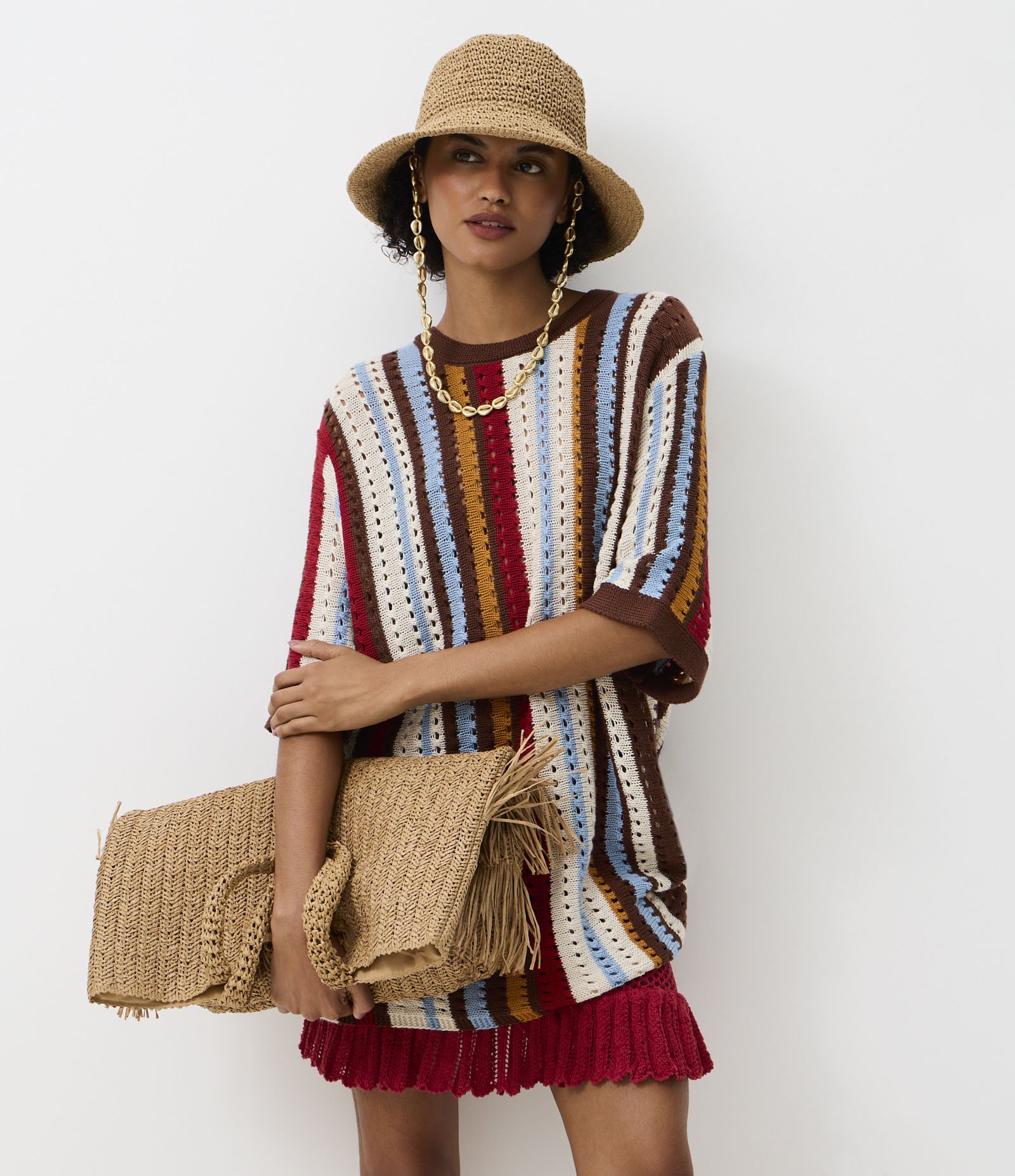 Blusa em Tricô com Listras Variadas Multicores 8