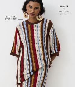 Blusa em Tricô com Listras Variadas