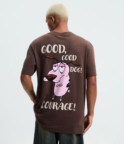 Camiseta Comfort em Algodão com Estampado Coragem O Cão Covarde