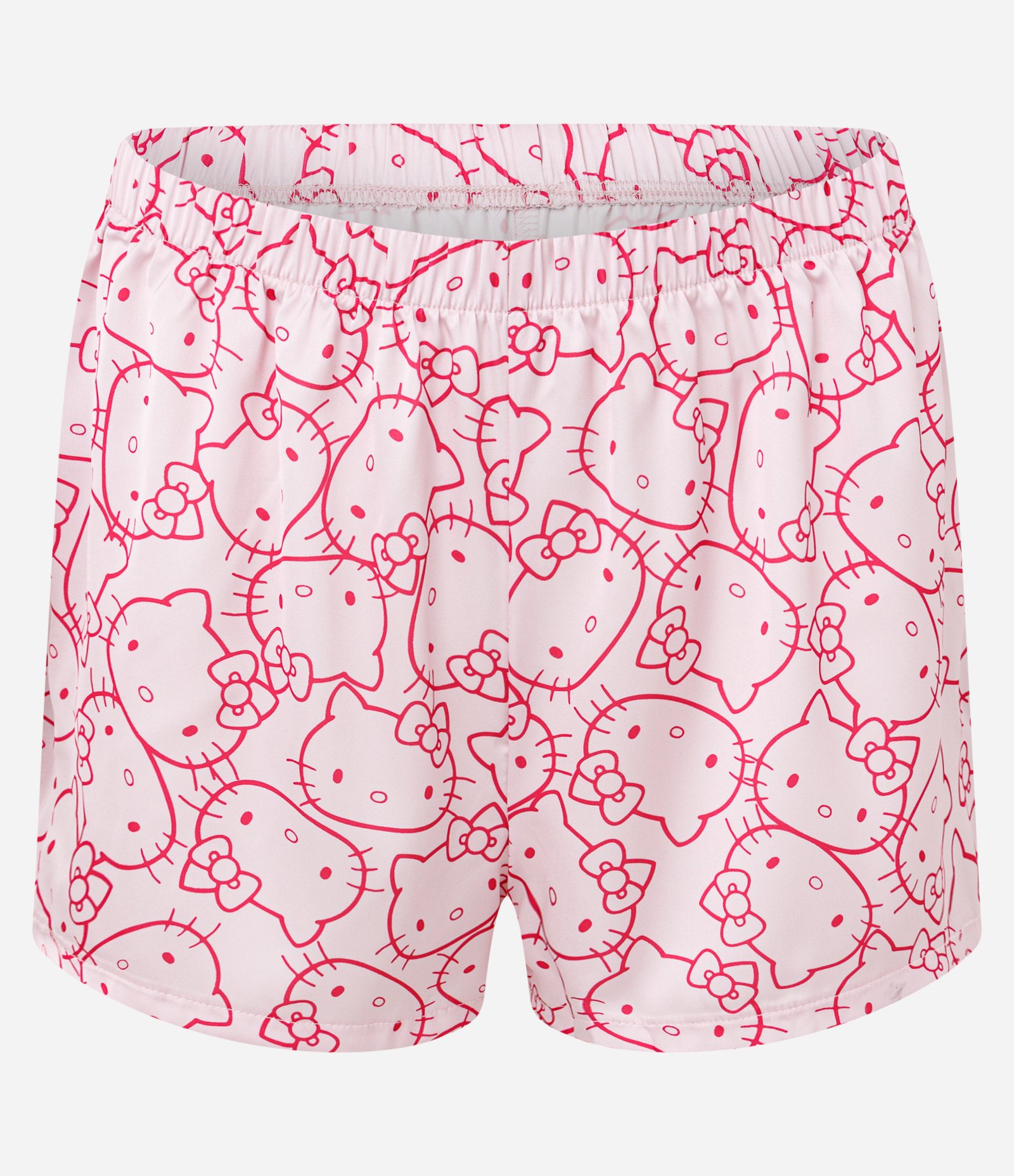 Pijama Americano em Cetim com Estampa Hello Kitty Rosa 3