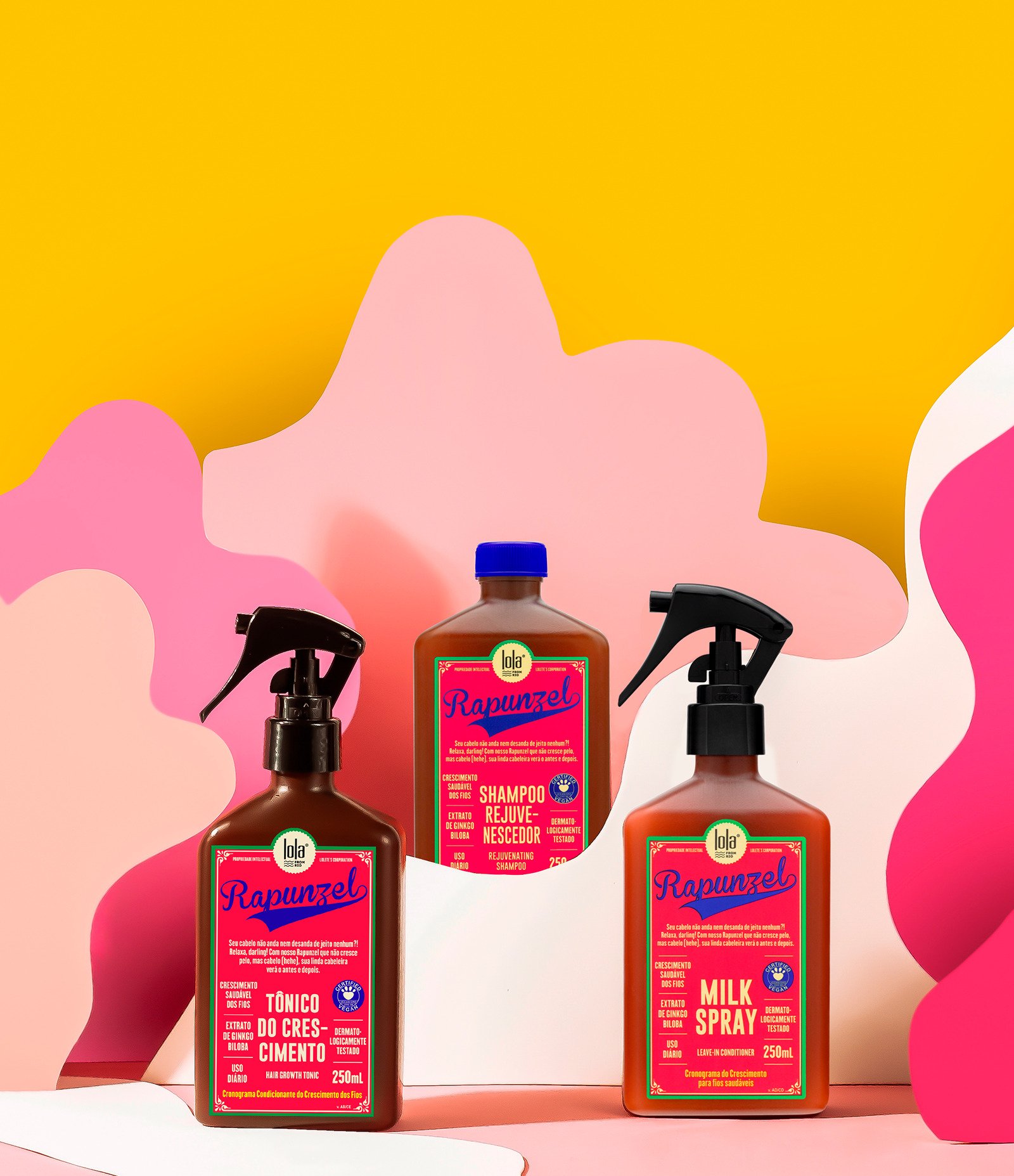 Kit Shampoo Rejuvenescedor + Milk Spray + Tonico do Crescimento Rapunzel Lola from Rio KIT 3