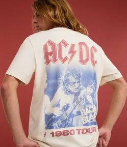 Camiseta Comfort em Algodão com Estampa AC/DC