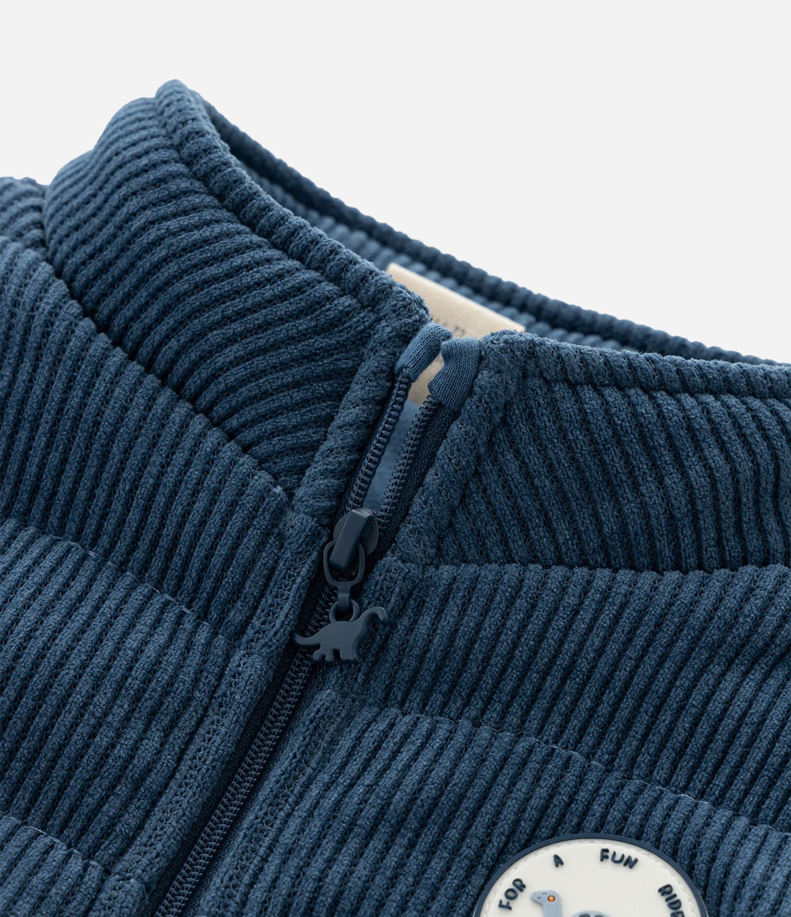 Colete Infantil em Veludo Canelado com Dinossauro – Tam 3 a 18 Meses Azul Marinho 4