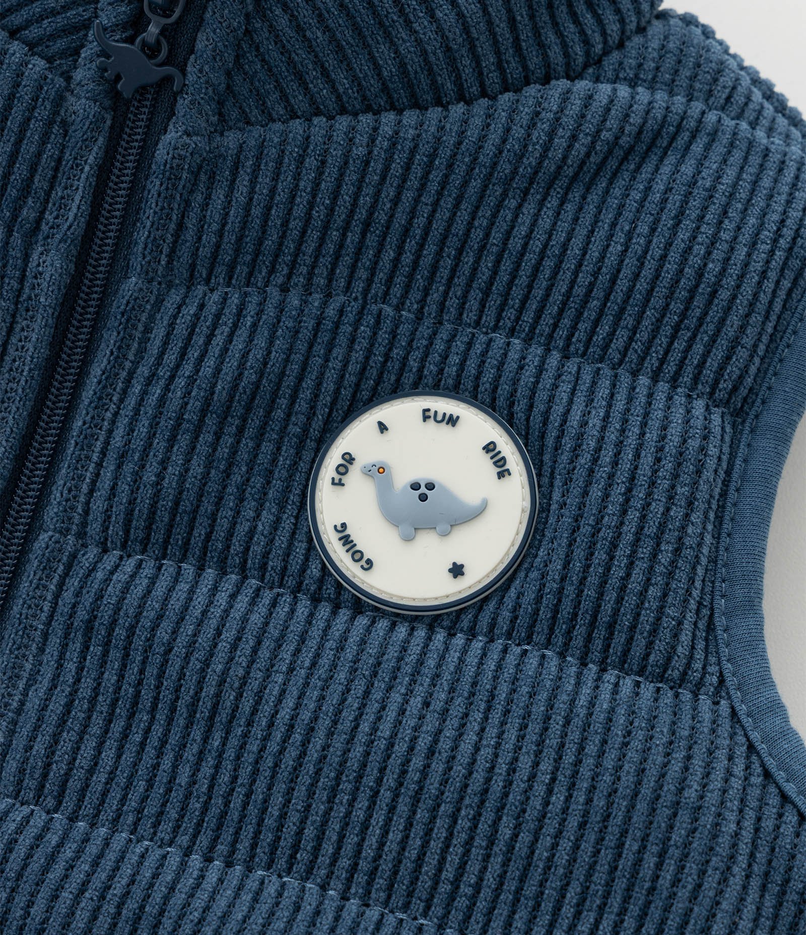 Colete Infantil em Veludo Canelado com Dinossauro – Tam 3 a 18 Meses Azul Marinho 5