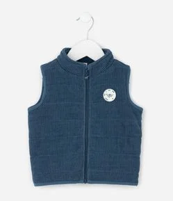 Colete Infantil em Veludo Canelado com Dinossauro – Tam 3 a 18 Meses