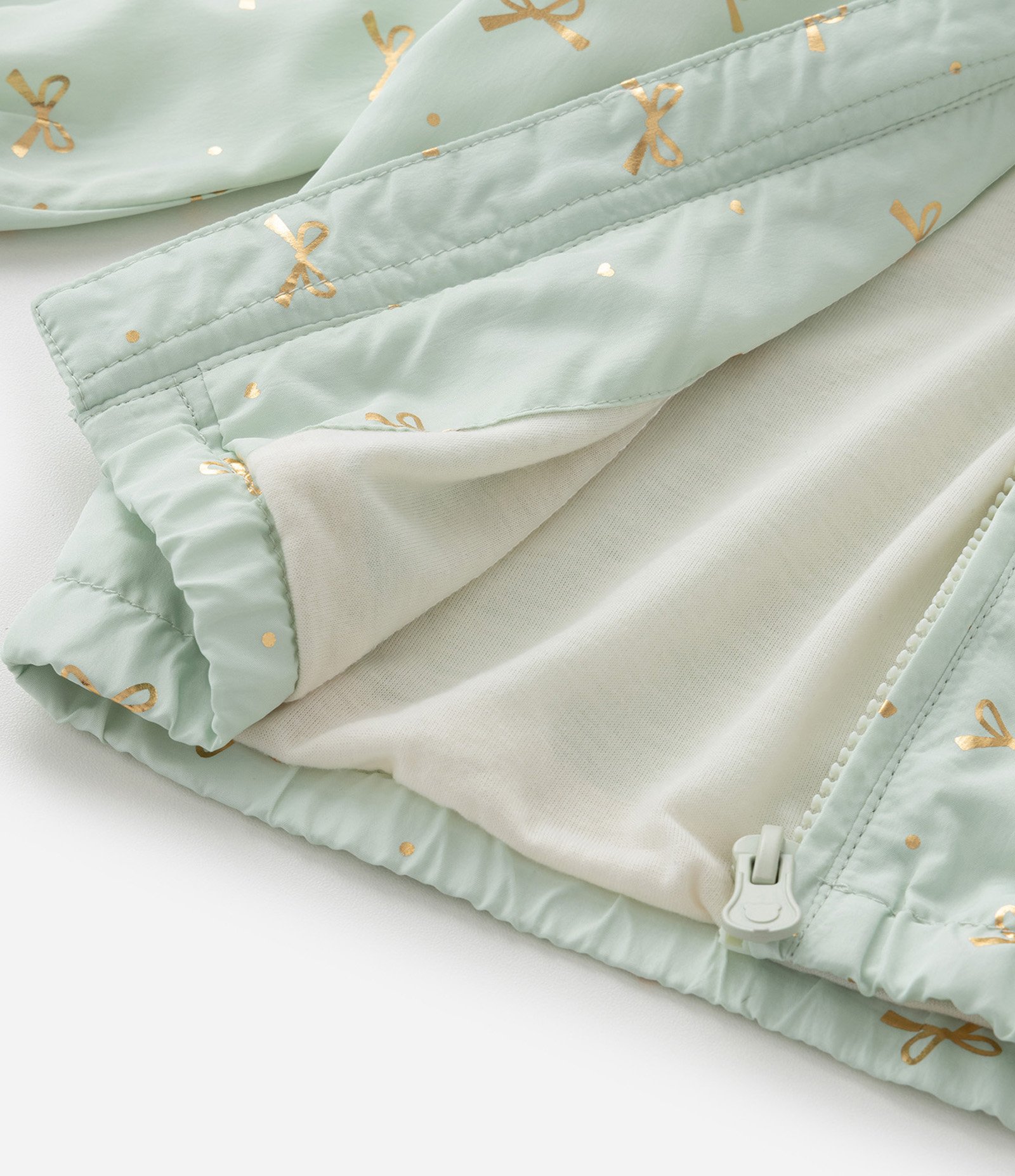 Jaqueta Infantil Corta Vento com Estampa de Laços – Tam 0 a 18 Meses Verde Menta 7