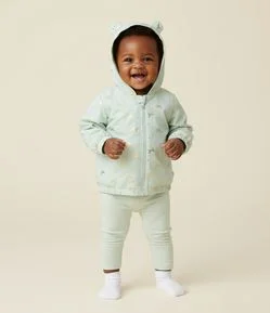 Jaqueta Infantil Corta Vento com Estampa de Laços – Tam 0 a 18 Meses