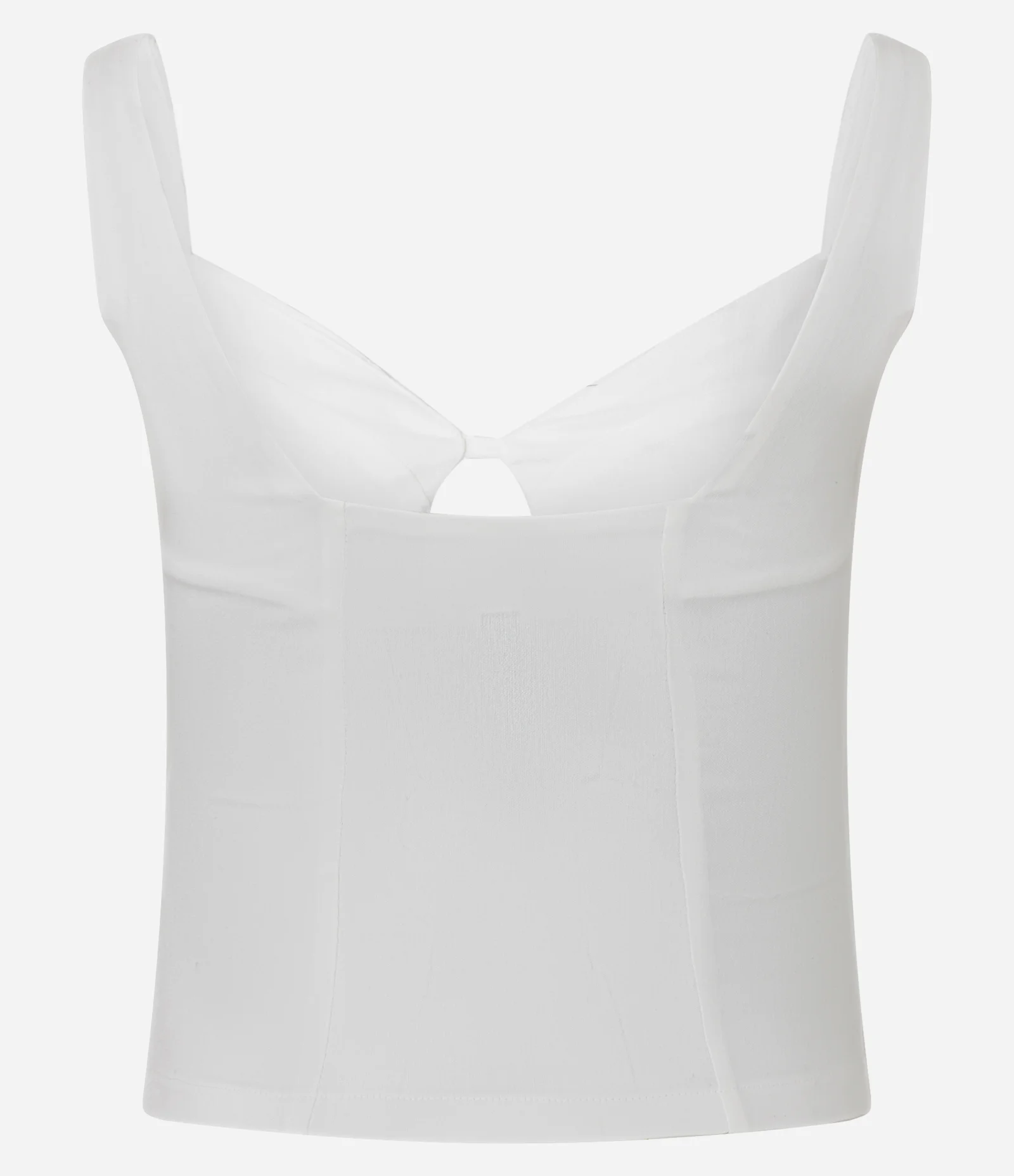 Blusa de Alça em Bengaline com Vazado no Decote Coração Off White 5