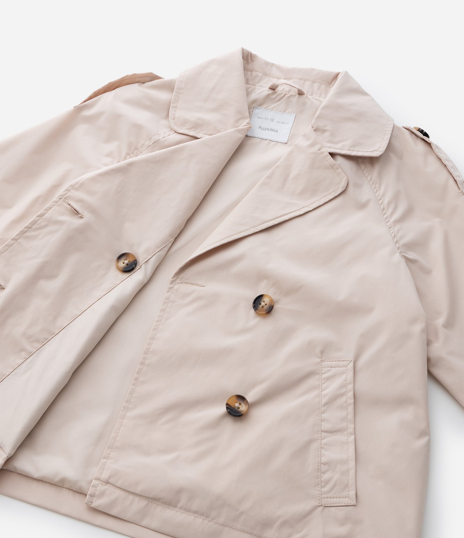 Jaqueta Infantil em Alfaiataria com Botões Frontais – Tam 5 a 14 Anos Bege Claro 7