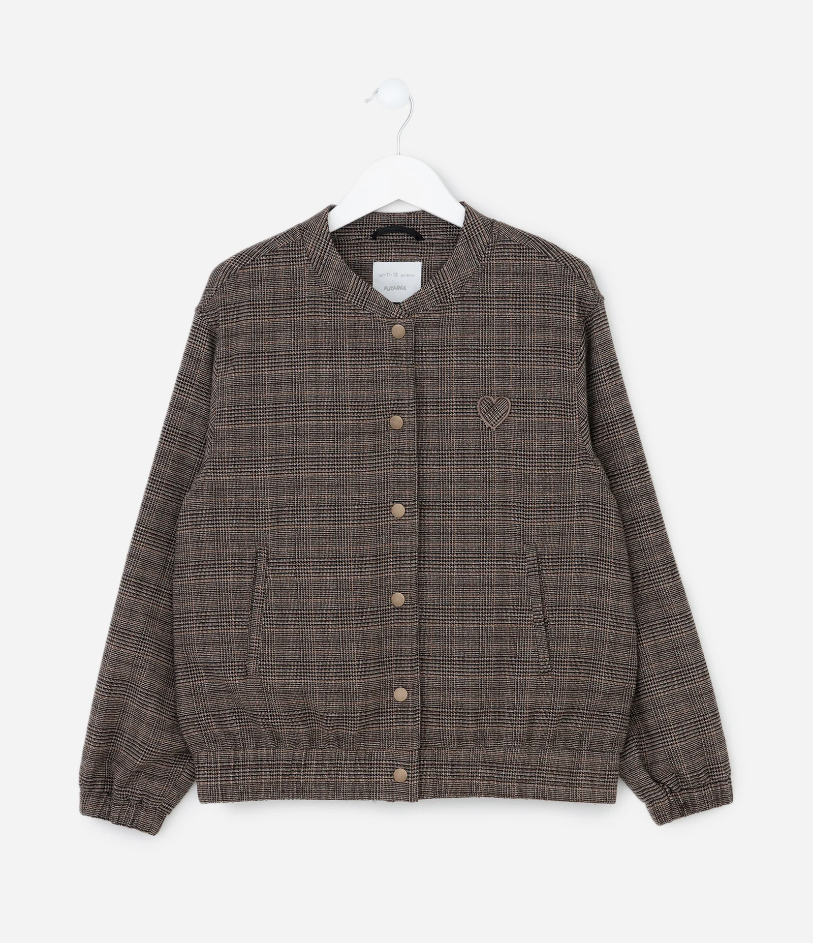 Jaqueta Infantil Bomber em Oxford Xadrez – Tam 5 a 14 Anos Marrom 1