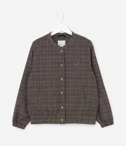 Jaqueta Infantil Bomber em Oxford Xadrez – Tam 5 a 14 Anos