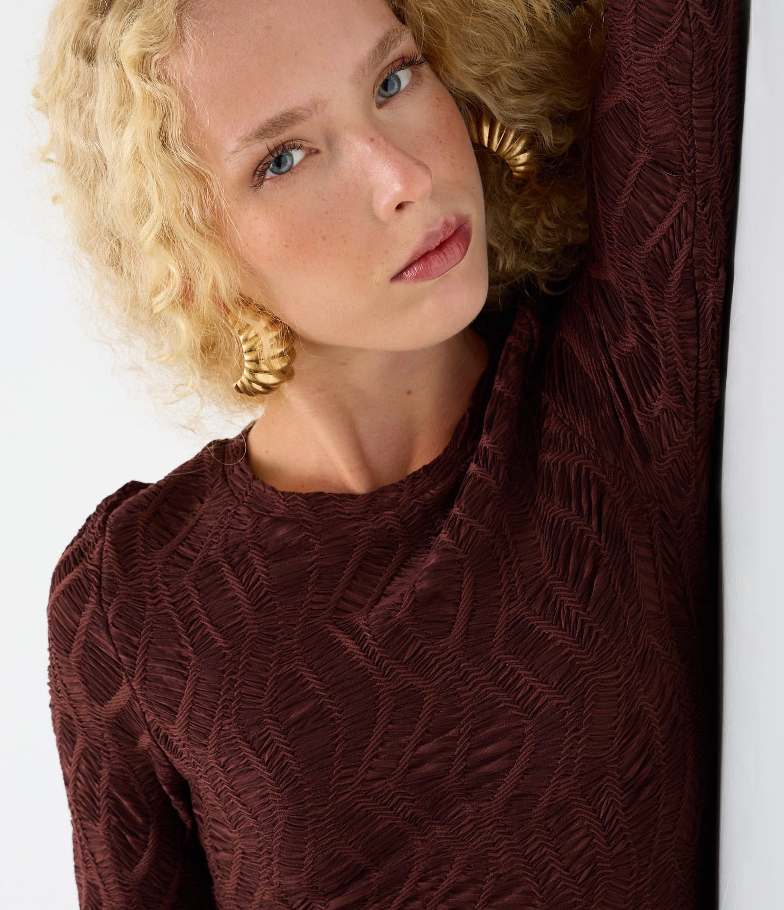 Vestido Longo Texturizado Bordô 3