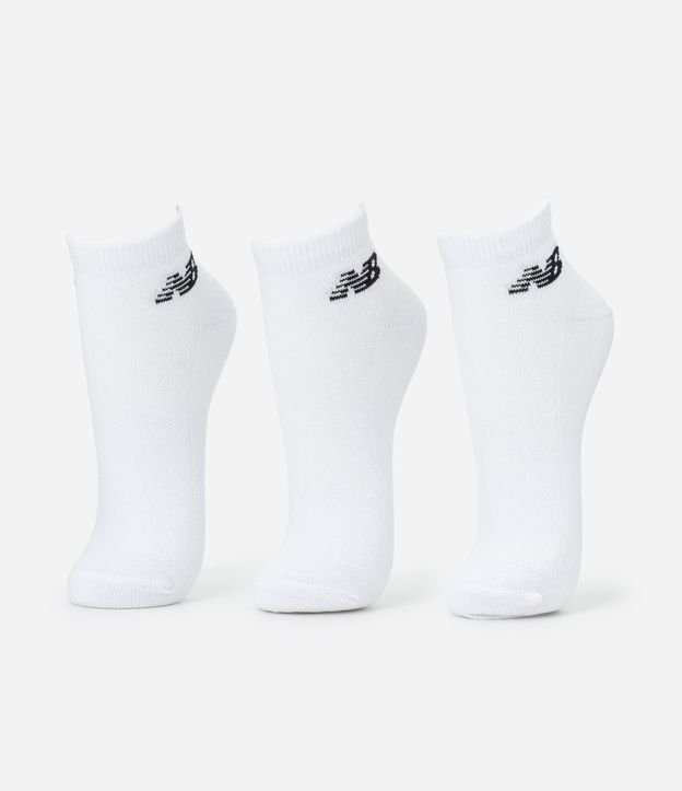 Kit 03 Meia Cano Baixo Esportiva em Algodão New Balance
