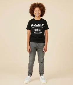 Camiseta Infantil Regular F.A.S.T. Texturizada - Tam 5 a 14 Anos