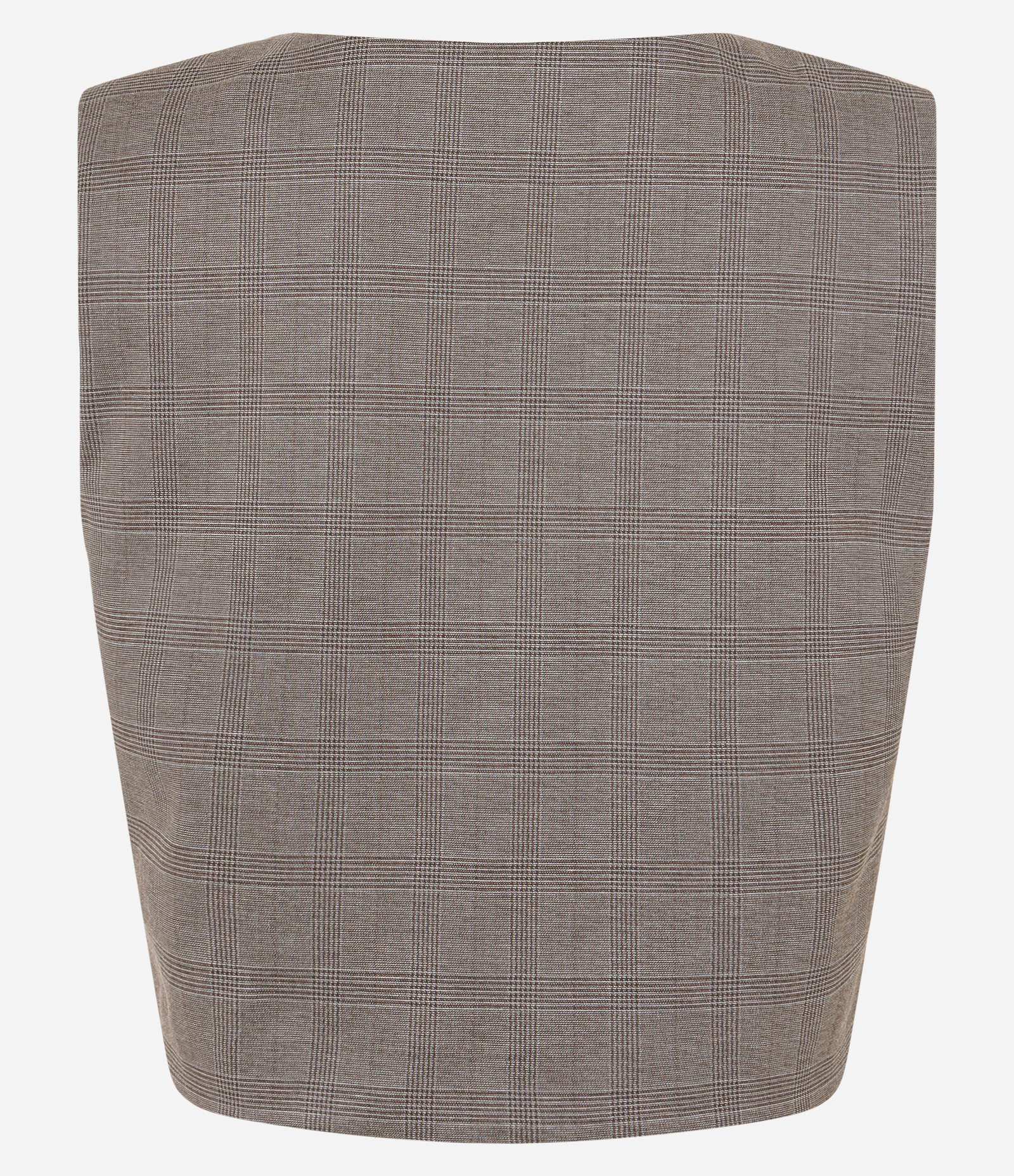 Blusa Em Ponto Roma com Ombreiras e Estampa Xadrez Cinza 5