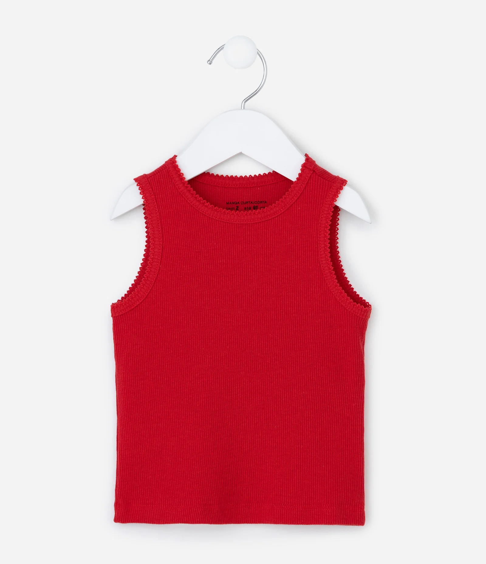 Regata Infantil em Ribana com Picueta nas Cavas - Tam 1 a 6 Anos Vermelho 2