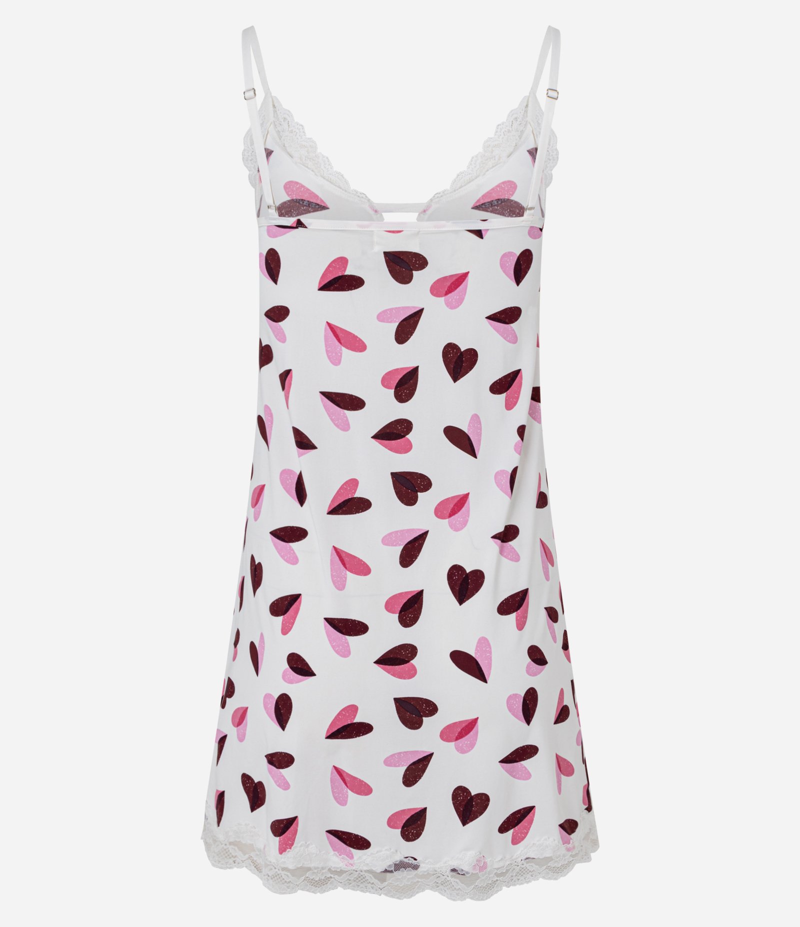 Camisola em Microfibra com Alças Finas Ajustáveis e Estampa de Coração Branco 5