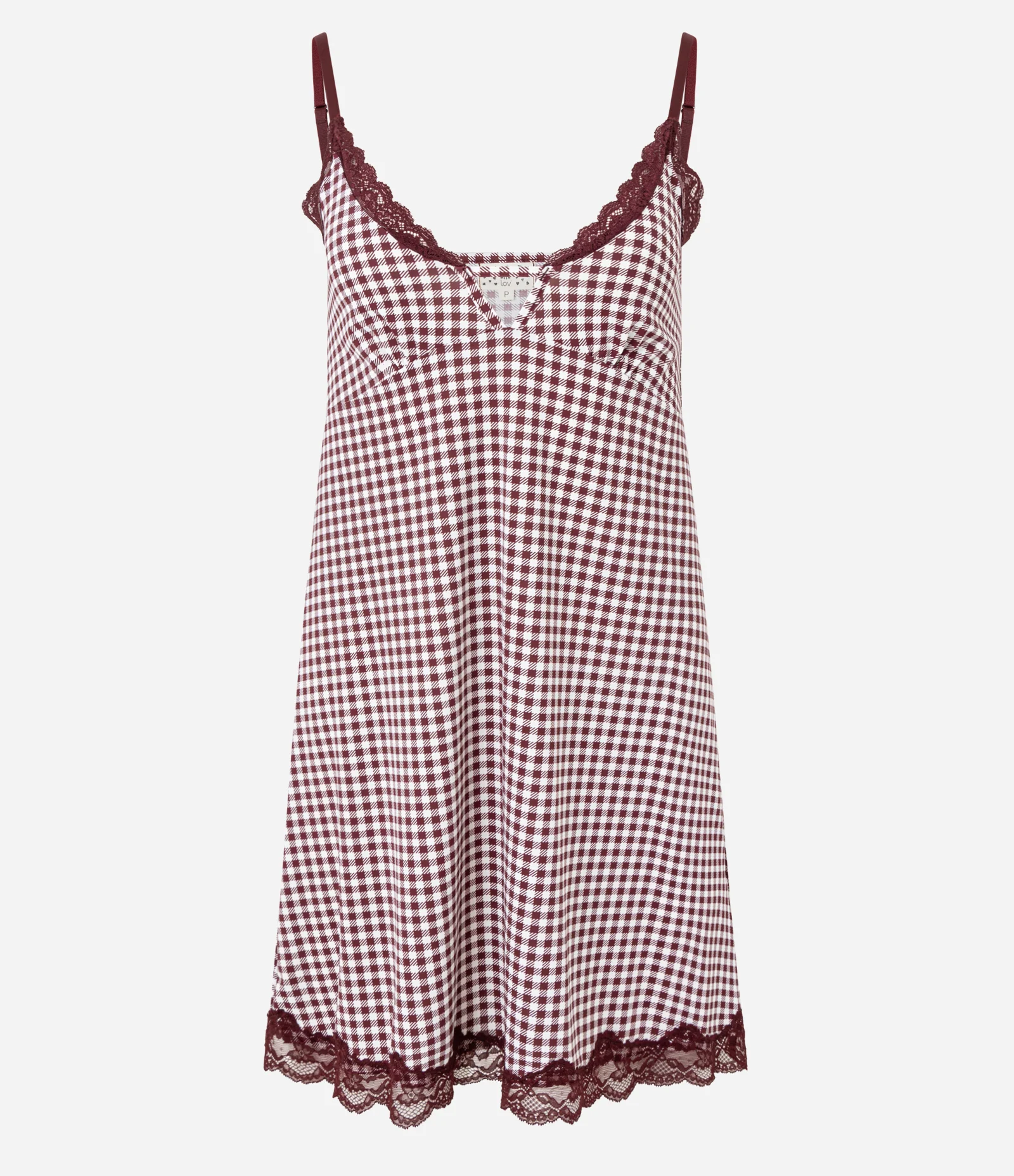 Camisola de Alcinha em Poliamida com Estampa Xadrez Vermelho 4