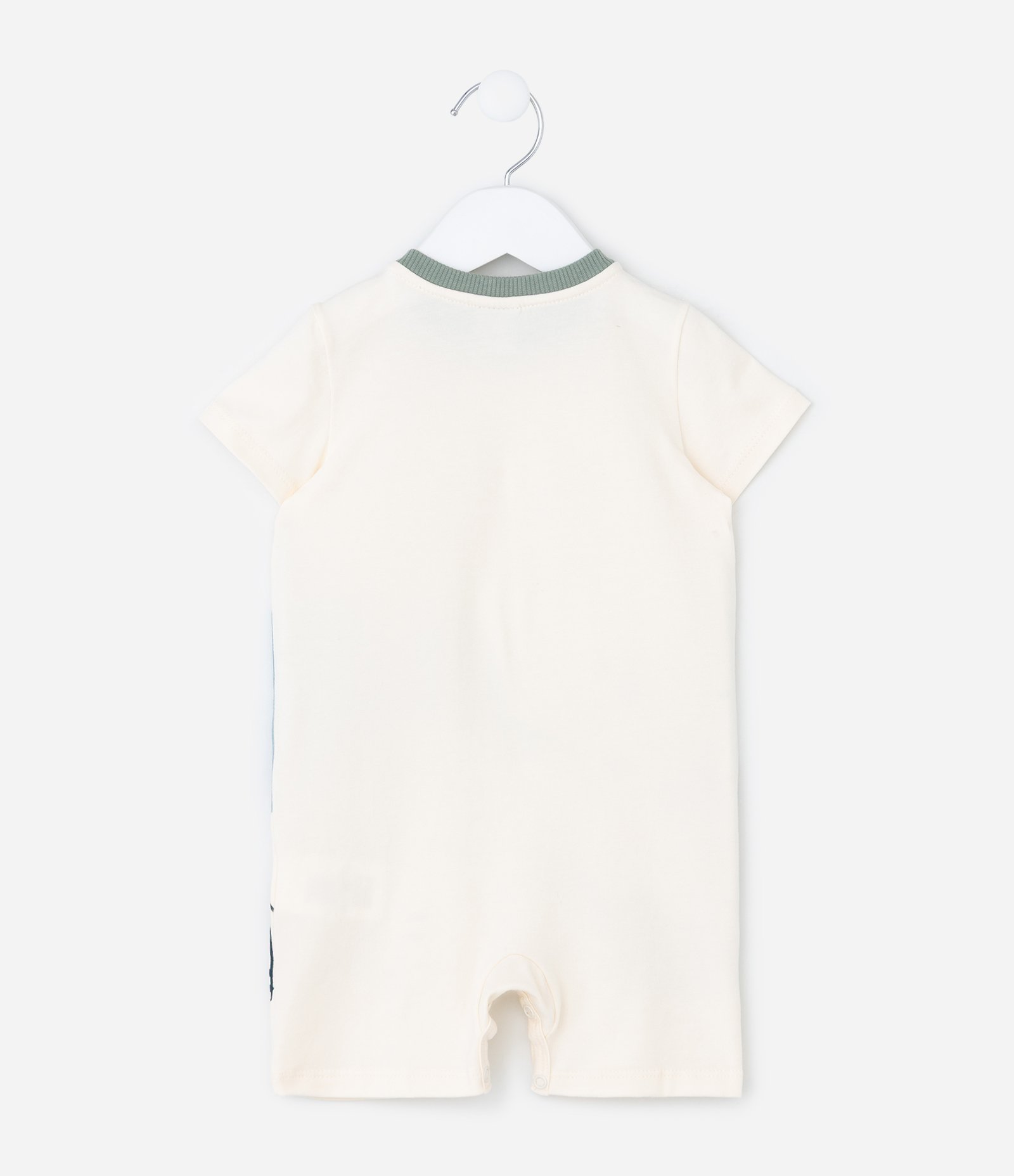 Macaquinho Infantil com Estampa Animais Empilhados - Tam 0 a 18 meses Bege 3