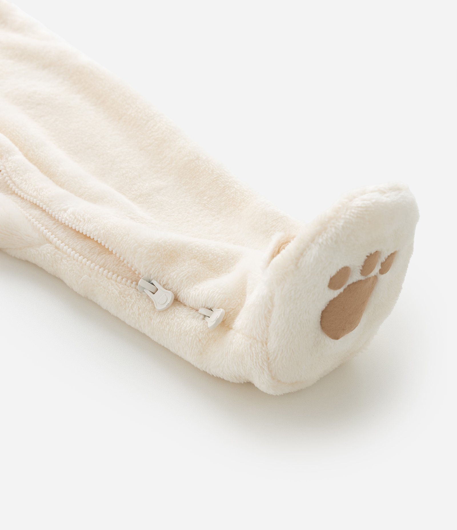 Macacão Infantil com Capuz e Bordado de Urso – Tam 0 a 18 Meses Off White 9