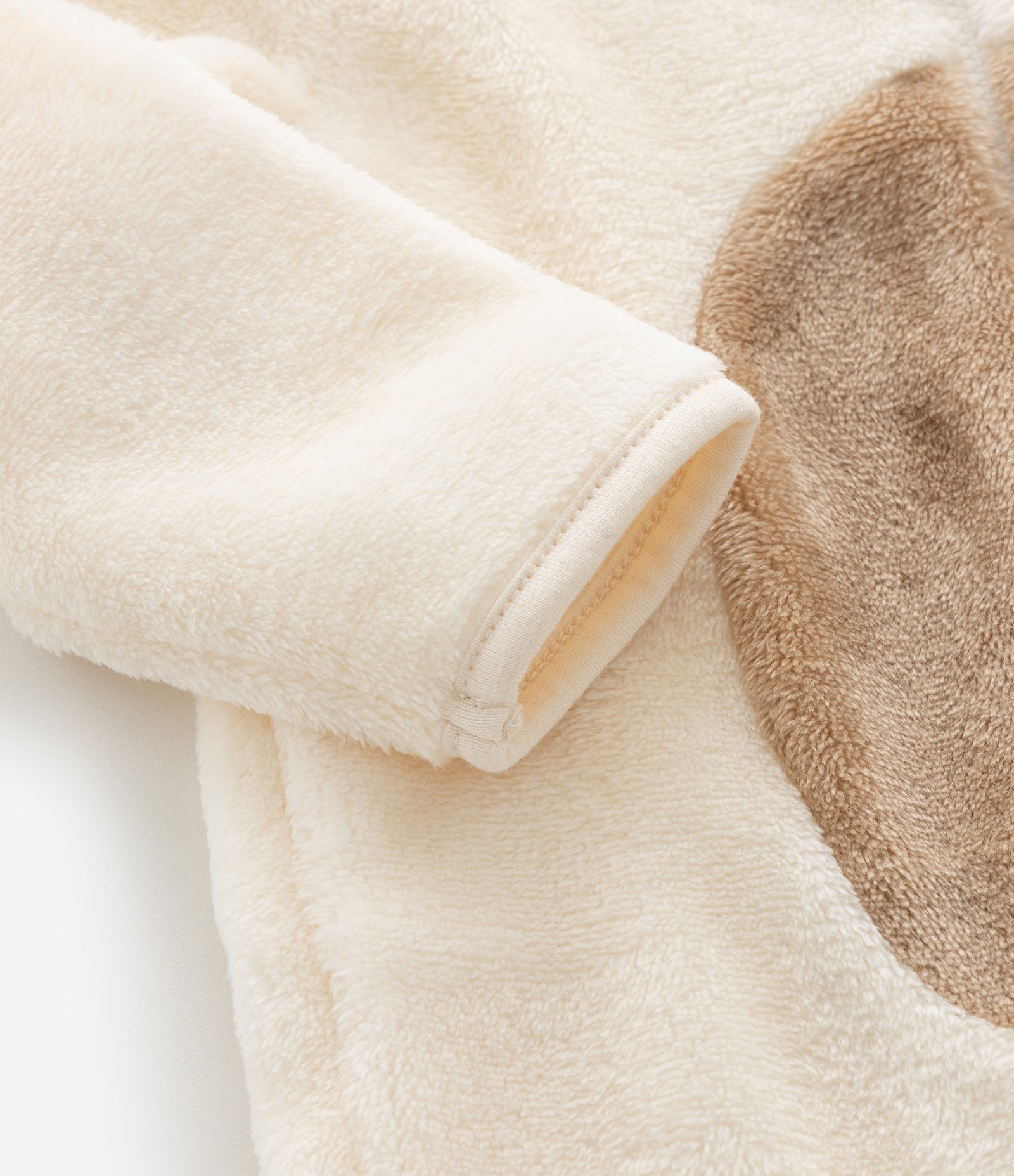 Macacão Infantil com Capuz e Bordado de Urso – Tam 0 a 18 Meses Off White 6