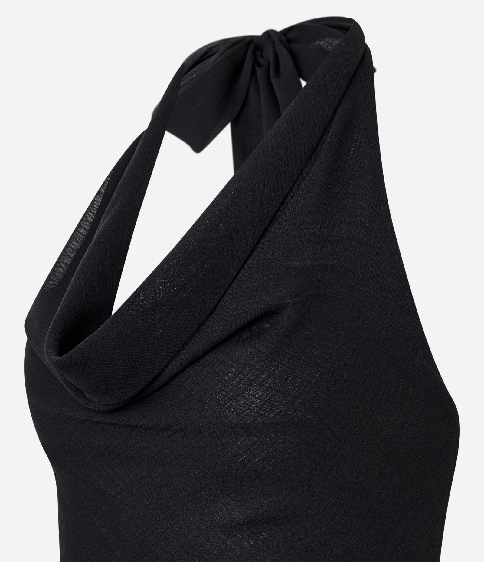 Vestido Curto com Decote Degagê e Babadinhos na Barra Preto 7