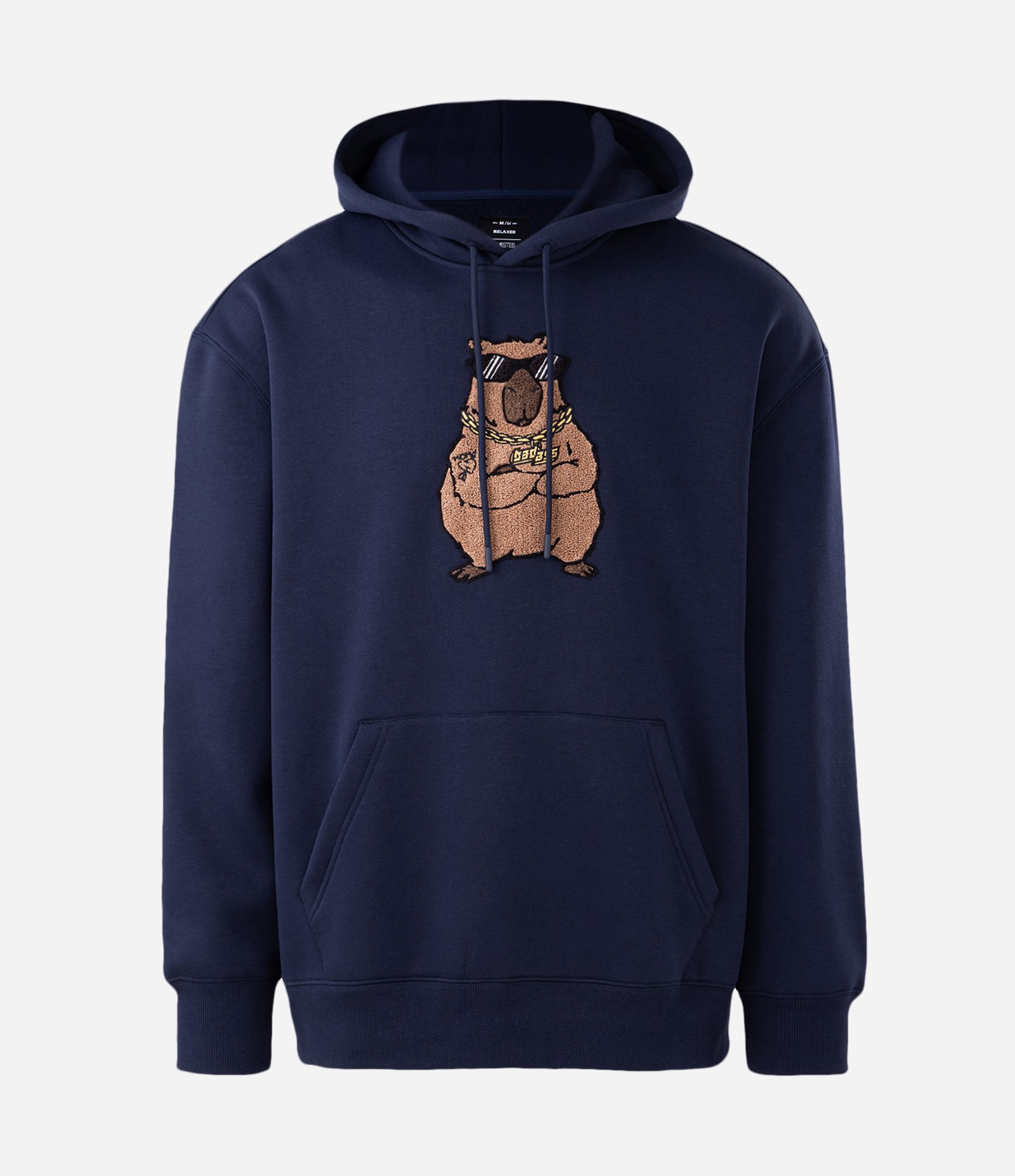 Moletom com Capuz e Estampa de Capivara Bad Ass Azul 6