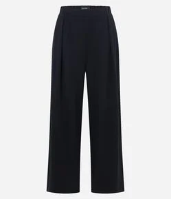 Calça em Moletom com Vinco e Cós Ajustável