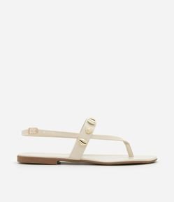 Sandália Rasteira com Tiras Finas e Pingentes de Fundo do Mar