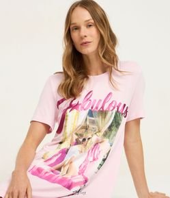 Camisola Curta em Viscolycra com Estampa Sharpay Evans