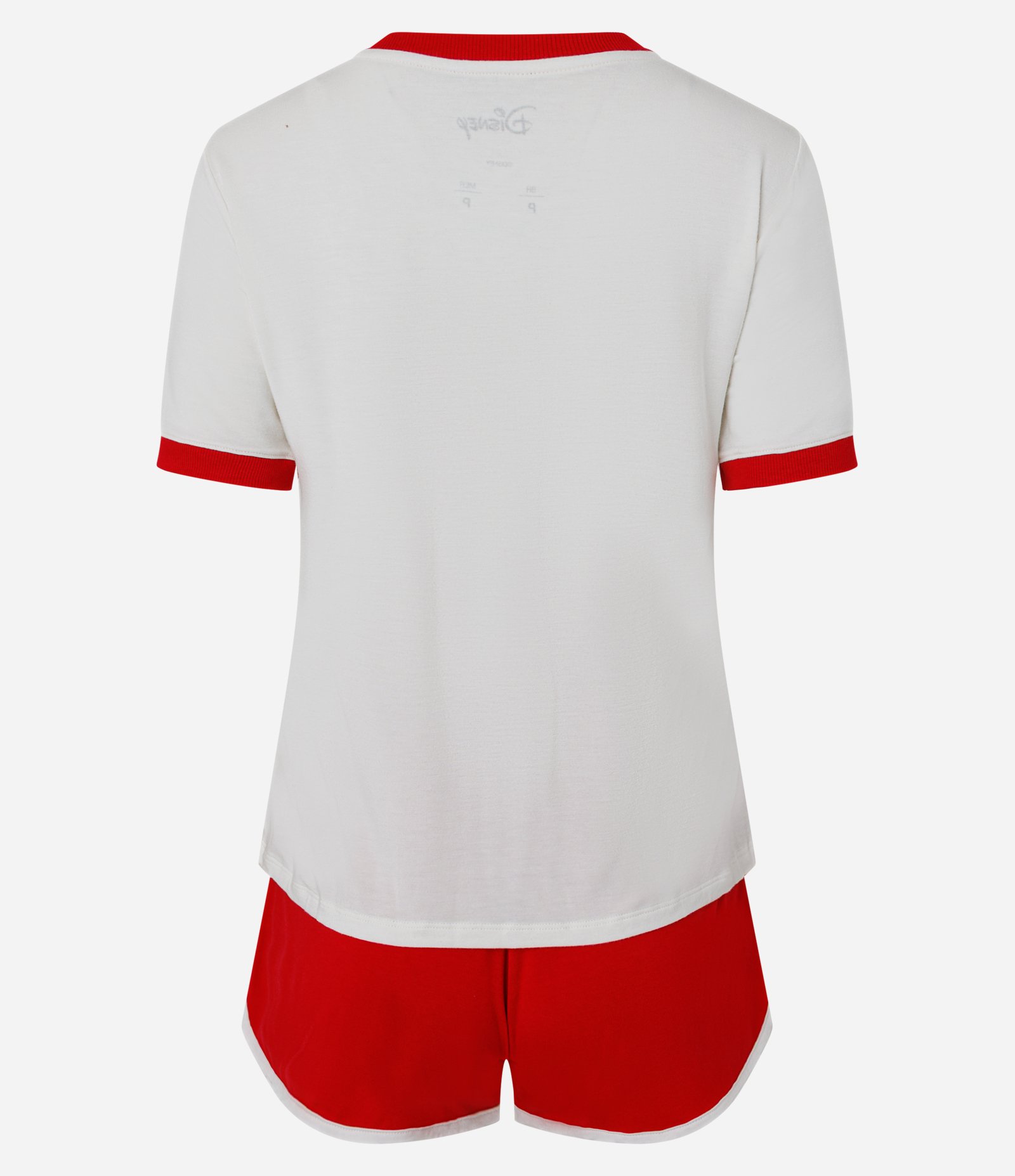 Pijama Short Doll em Viscolycra com Estampa Contrastante Wildcast Branco/Vermelho 2