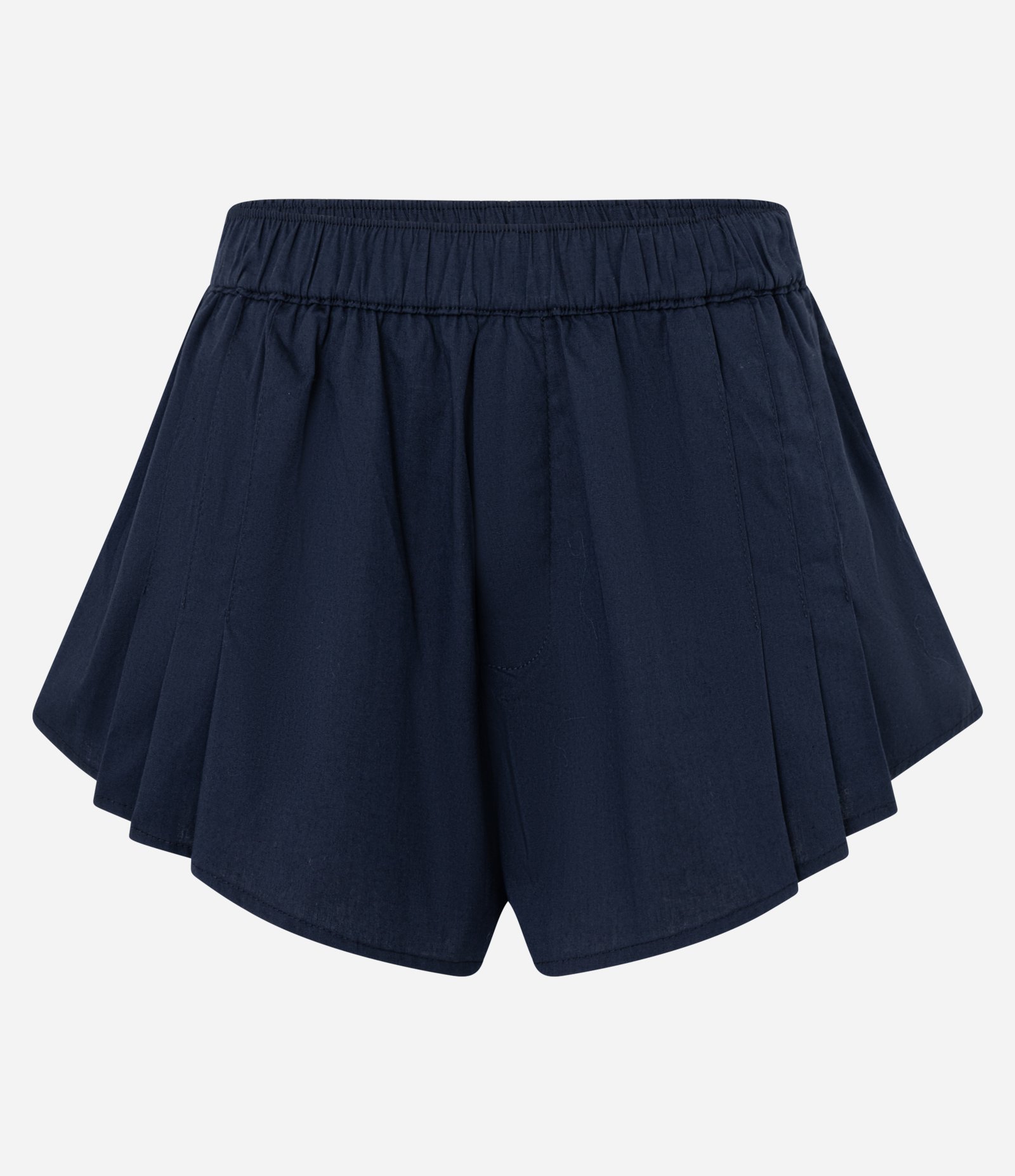 Short Curto em Tricoline com Pregas Azul 7