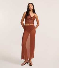 Saia Longa em Tule com Hot Pants