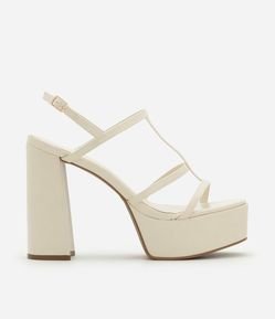 Sandália Meia Pata com Tiras Finas e Salto Super Alto