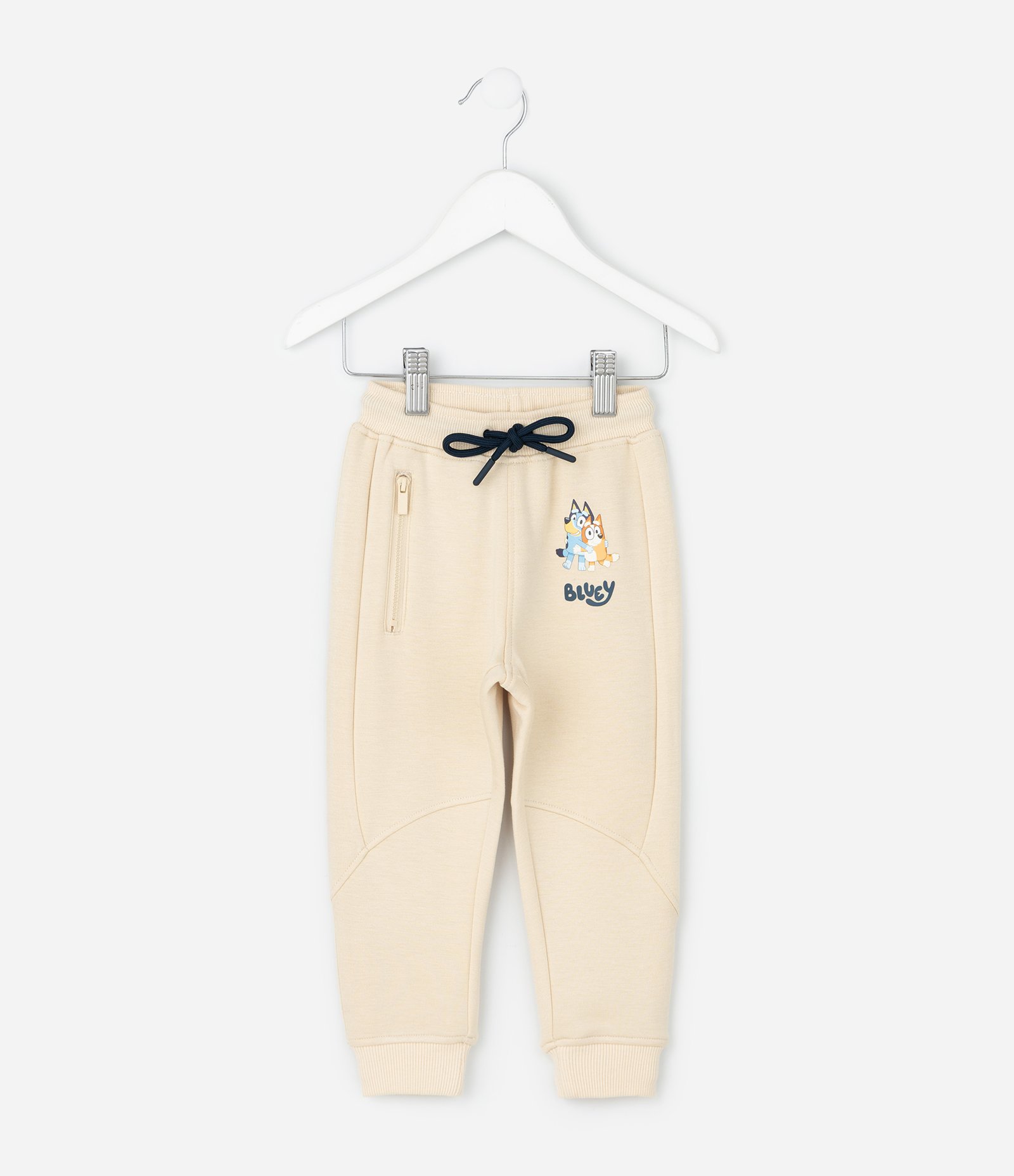 Calça Infantil com Bolso e Estampa Bluey – Tam 1 a 6 Anos Bege Claro 1