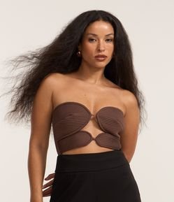 Body em Microfibra Bicolor com Busto Pespontado