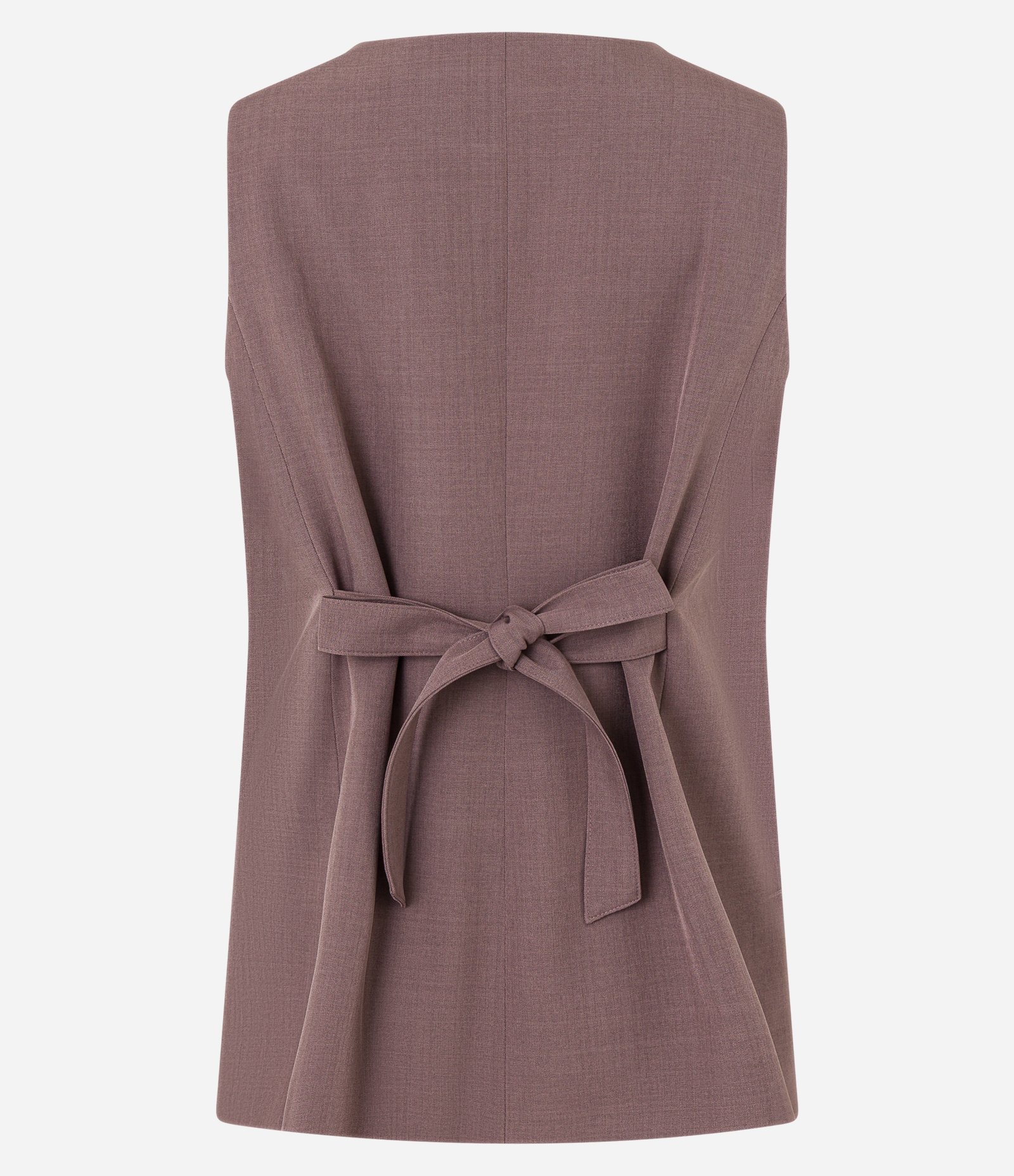 Colete Alongado Alfaiatado com Decote V e Botões Marrom 7